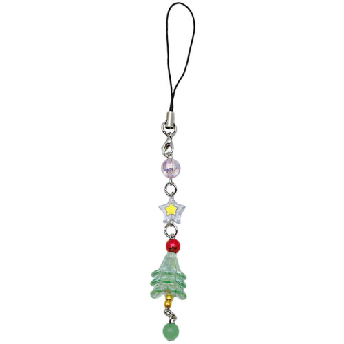 (Green) Stylish Christmas Phone Strap Chain Charm Tree Backpack Accessory Party Daily Green