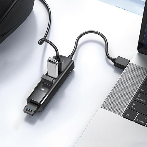 (30cm, USB) Hub USB 3.0 a 4 porte da 5 Gbps, adattatore portatile multiporta per laptop e PC. 1