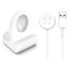 (White) Podstawka ładująca z silikonu do zegarka Google Pixel Watch 2 z kablem USB, antypoślizgowa