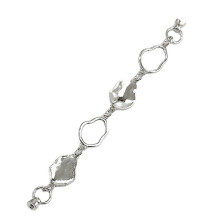 (Silver / Gray) Elegante cinturino da polso per cellulare con maglie decorative, forma unica, per donne e ragazze, colore argento e grigio.