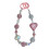 (Pink) Braccialetto con ciondolo e cordino per cellulare con perline viola e strass. 1