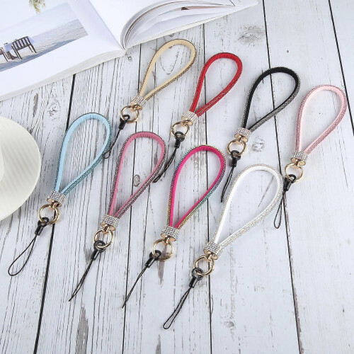 (Gold) Universal Phone Flash Diamond Short Lanyard 1
