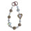 (Coffee color) Braccialetto con ciondolo e cordino per cellulare con perline viola e strass. 1