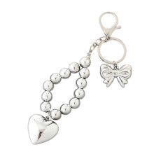 (bow love heart) Plastperle nøkkelring armbånd stor bil nøkkelring armbånd telefonveske anheng kjede