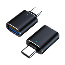 (Black) USB-C-Stecker auf USB-Buchse Adapter für Datenübertragung und Laden von Laptops und Tablets (Schwarz)