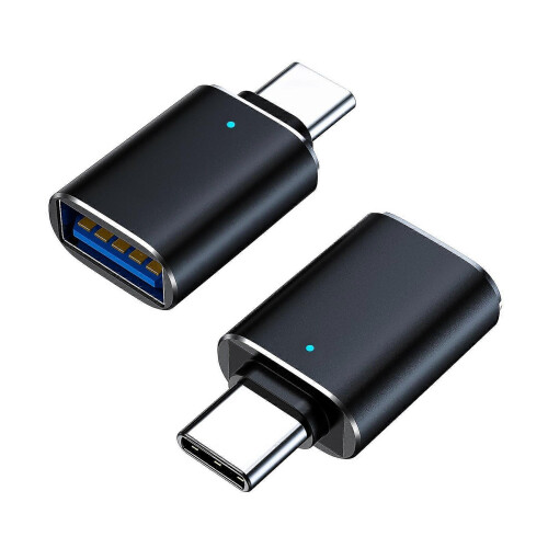 (Black) USB C Male to USB Female Adapter Data Transfer Charging Laptops Tablets Black
