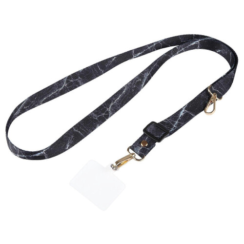 (Black Marble) Adjustable Crossbody Wide Long Phone Lanyard