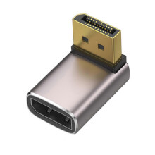 (Middle curve upward) 8K DP 1.4 90 vergoldeter rechtwinkliger Stecker auf Buchse Adapter