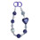 (Purple) Braccialetto con ciondolo e cordino per cellulare con perline viola e strass. 1