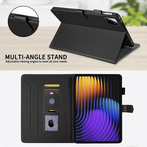 (Black) Leather Tablet Case For Xiaomi Pad 7 / 7 Pro 2