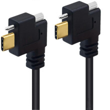(1m, side elbow) USB-C 3.1 Hane-hane Dubbelskruvlåsning Snabbladdning 10 Gbps 4K60Hz 5V3A