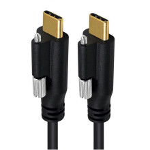 (2m, top) USB-C 3.1 Male-Male Double Screw Locking Quick Charge 10Gbps 4K60Hz 5V3A
