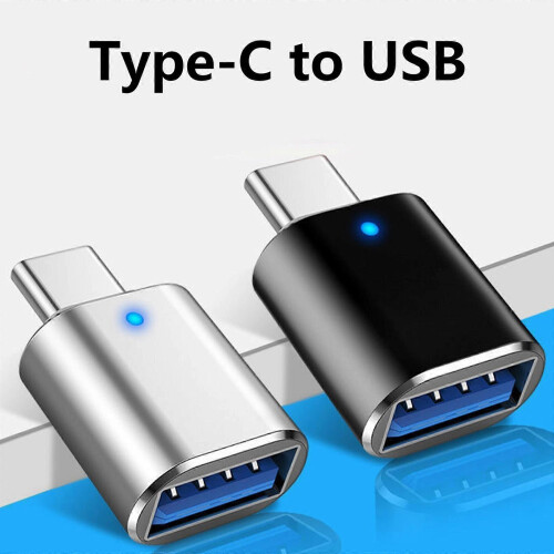 (Glod) USB C Male to USB Female Adapter Data Transfer Charging Laptops Tablets Black 1