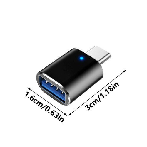 (Glod) USB C Male to USB Female Adapter Data Transfer Charging Laptops Tablets Black 2