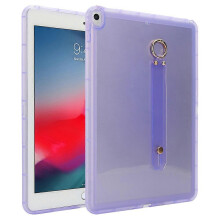 (Purple) Compatible For iPad Air 10.5 inch (2019) Case Shockproof TPU Tablet Cover with Wristband