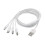 (White) Nylon Braided USB-C Splitter Cable with 4 Type-C Male Fast Charging Black 1