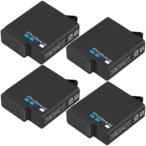 (4 pcs Battery) Originalakku oder Dreifachladegerät für GoPro Hero 7, 6, 5 Schwarz