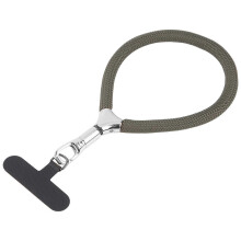 (Army Green) Cinturino corto da polso anti-smarrimento per cellulare con fibbia regolabile in argento da 8 mm.