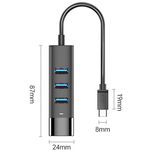 (150cm, USB) Hub USB 3.0 a 4 porte da 5 Gbps, adattatore portatile multiporta per laptop e PC. 2