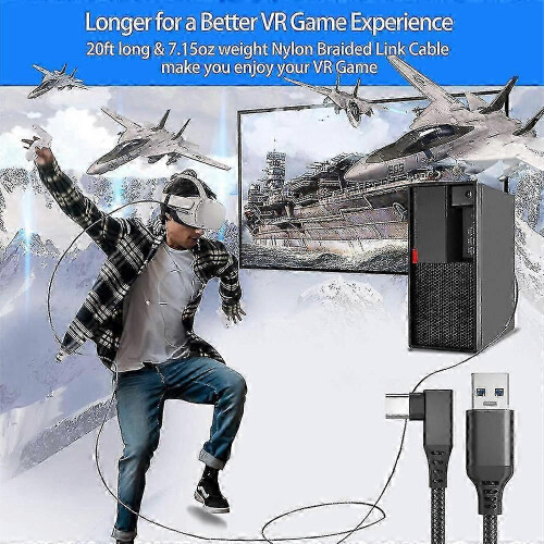 (Gray, 3m) Meta Quest 3/5/6m USB-C VR Link Cable Gaming Data Transfer Fast Charge Stable Connection 2