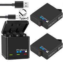 (2Battery withcharger) Original Battery or Triple Charger for GoPro Hero 7 6 5 Black