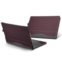 (Wine Red, For HP Spectre X360 13 inch 13-ae / 13-ap) Støtsikkert beskyttelsesetui i skinn til bærbar PC
