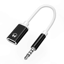 (Black) 3,5-mm-Klinke-auf-USB-C-Audioadapterkabel für Kopfhörer (AUX, tragbar)