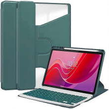 (DarkGreen) Til Lenovo Tab M11 Xiaoxin Pad 11 2024-deksel, PU-akrylstativ og Bluetooth-tastatur