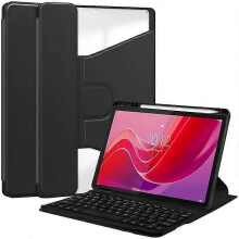 (Black) Til Lenovo Tab M11 Xiaoxin Pad 11 2024-deksel, PU-akrylstativ og Bluetooth-tastatur