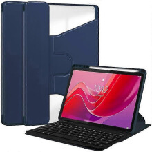 (DarkBlue) Til Lenovo Tab M11 Xiaoxin Pad 11 2024-deksel, PU-akrylstativ og Bluetooth-tastatur