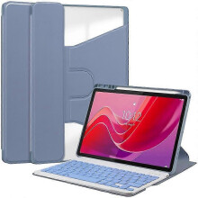 (Purple) Til Lenovo Tab M11 Xiaoxin Pad 11 2024-deksel, PU-akrylstativ og Bluetooth-tastatur