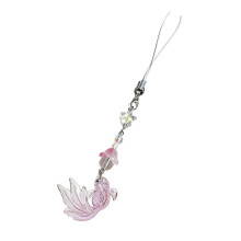 (Pink) Artistic Goldfish Chain Pendant Multi Acrylic Craft Accessory for Electronics Purses Blue