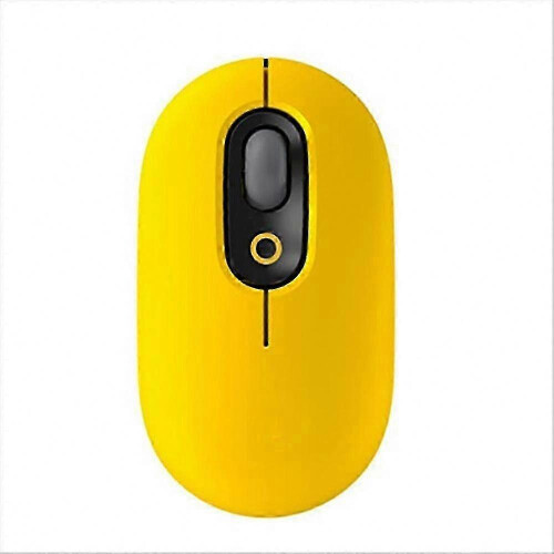 (Yellow) Silent Portable Wireless Bluetooth Mouse 4-Button for Laptop Tablet Notebook Office Use