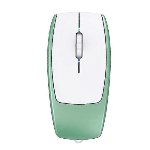(Green, C) Wireless Bluetooth Mini Mouse Rechargeable Card Reader for Tablet Notebook Office Travel A