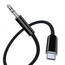 (Black) USB C to 3.5mm Headphone Adapter Cable High Performance Audio Black