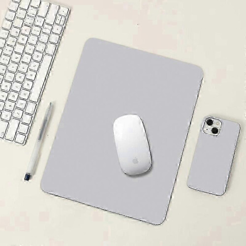 (grey, 21X25cm) 2025 Waterproof Leather Anti-Slip Solid Color Mouse Pad