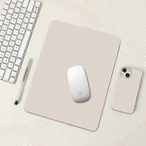 (Beige, 21X25cm) 2025 Waterproof Leather Anti-Slip Solid Color Mouse Pad