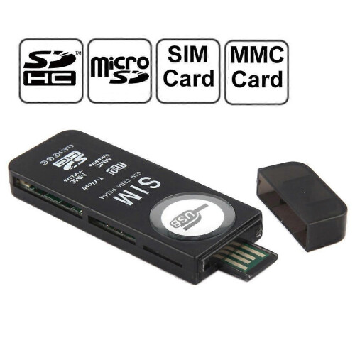 (Black) New USB Universal Card Reader Support SD MMC SIM TF Card 1