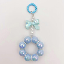 (Taro purple) Beaded Phone Lanyard with Tether Tab for Keychains Smartphone Decoration Chinese Red