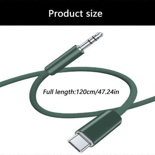 (White) USB C to 3.5mm Headphone Adapter Cable High Performance Audio Black 2