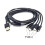 (White) Nylon Braided USB-C Splitter Cable with 4 Type-C Male Fast Charging Black 4