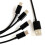 (White) Nylon Braided USB-C Splitter Cable with 4 Type-C Male Fast Charging Black 5