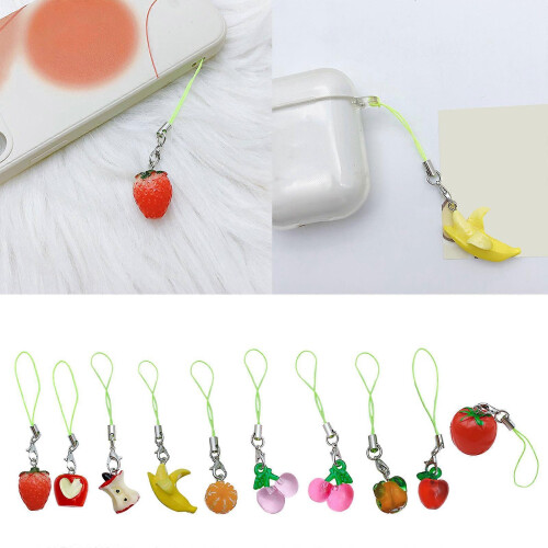 (5) Multicolor Fruit Shape Phone Lanyard Keychain Anti-Lost Cellphone Pendant 1