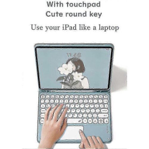 (Pink) Touchpad Keyboard for Galaxy Tab S9+ 12.4 2023 Bluetooth 2