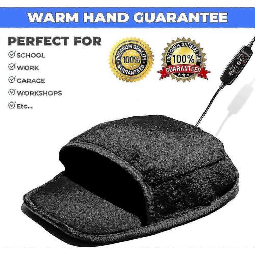(Black) USB Heated Mouse Pad 3 Heat Modes 1