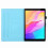(Black Gold, For Samsung Galaxy Tab A9) Marble Pattern Stitching Smart Leather Tablet Case 4