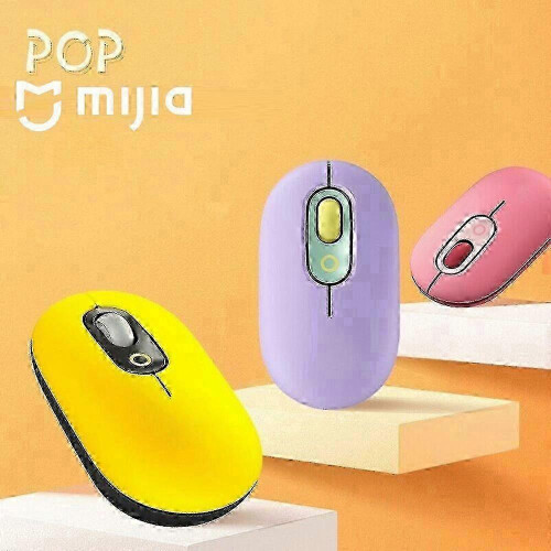 (Yellow) Silent Portable Wireless Bluetooth Mouse 4-Button for Laptop Tablet Notebook Office Use 1