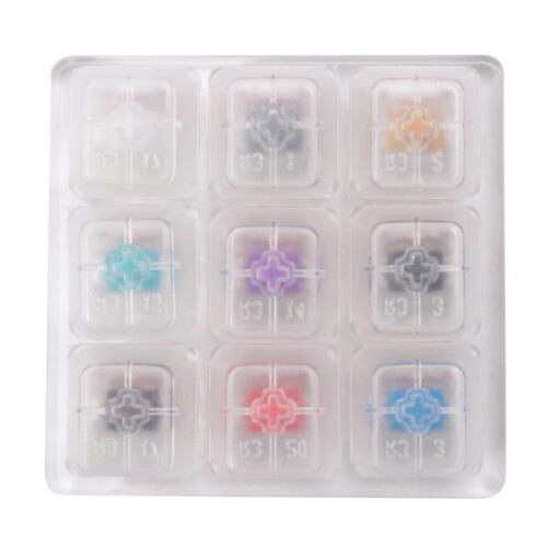 (9 Key) 9 Outemu Gaming Switch Tester Blue Linear Clicky Silent Silver White SMD Axis 2