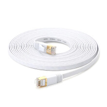 (White, 10m) Cat 7 Ethernet Cable 32AWG Oxygen-Free Copper 10Gbps High Speed