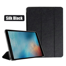(Silk Black, iPad Pro 9.7) Étui en cuir PU pour iPad Pro 9,7 pouces avec support et mise en veille automatique (compatible A1673 et A1674, 2016)